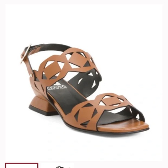 Emanuel’s Crasto Leather Sandals / Mules in Mid Brown size 40 - Picture 1 of 15